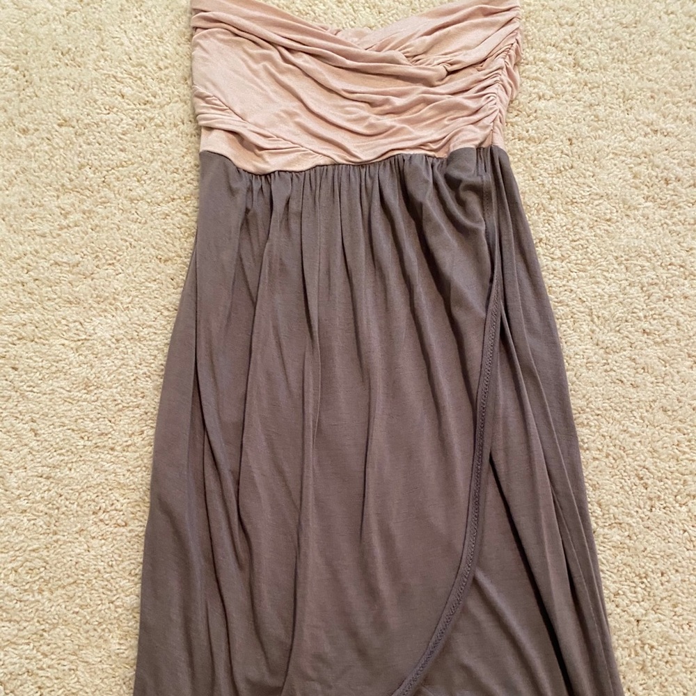 Strapless mini dress pink and gray XS